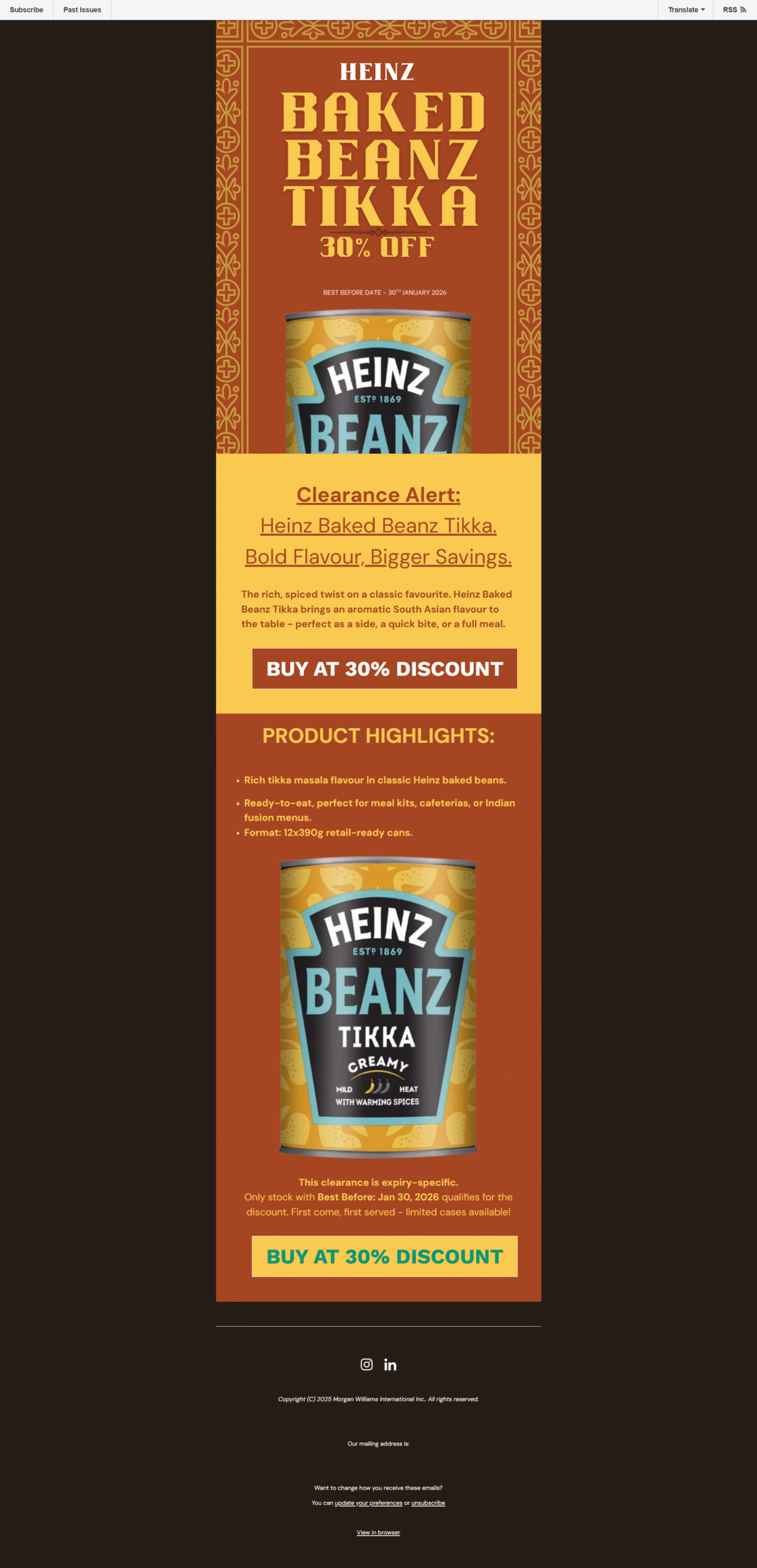 Heinz core range Mailchimp campaign layout